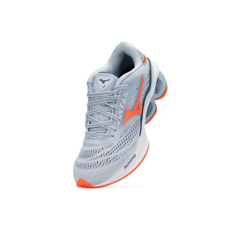 Mizuno Wave Creation 23 Shock Absorption Non Slip Gray Orange Women's-4