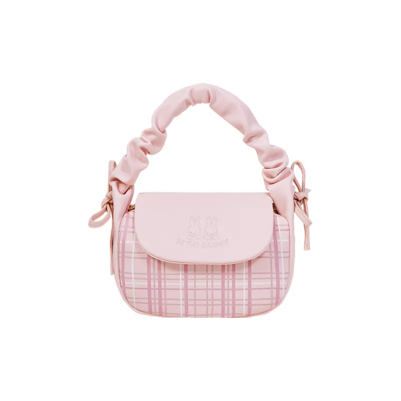 Miffy PU Saddle Bag, Shoulder Bag, Crossbody Bag, Handbag Small Size Women's Ecru/Pink-4