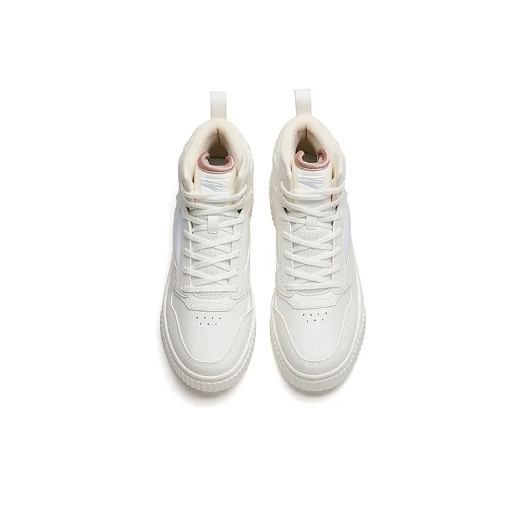 Anta Life Collection High-Top Skateboard Shoes Women's White Gray-2