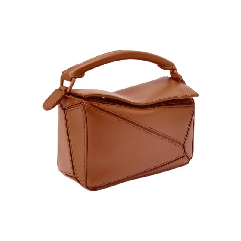 LOEWE Puzzle Satin Calfskin Handbag, Shoulder Bag, Crossbody Bag Mini Women's Brown-1