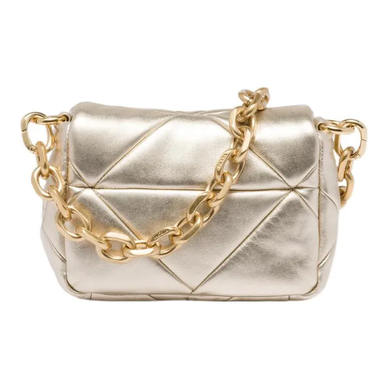 PRADA Nappa Leather Handbag Shoulder Bag Women's Light Gold-1