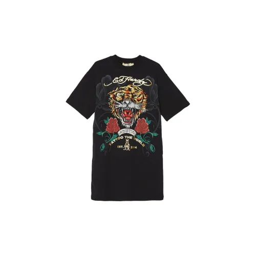 Ed Hardy Short-Sleeved Dresses Women's Black E1OCW046 Black