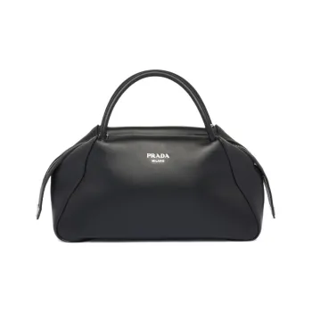 PRADA Leather Shoulder Bag Crossbody Bag Handbag Medium Size Women's Black