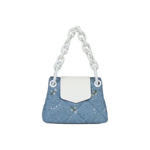 IRI BY IRIDESCENCE Denim Puff Bag Handbag Shoulder Bag Small Size Women's Sky Blue