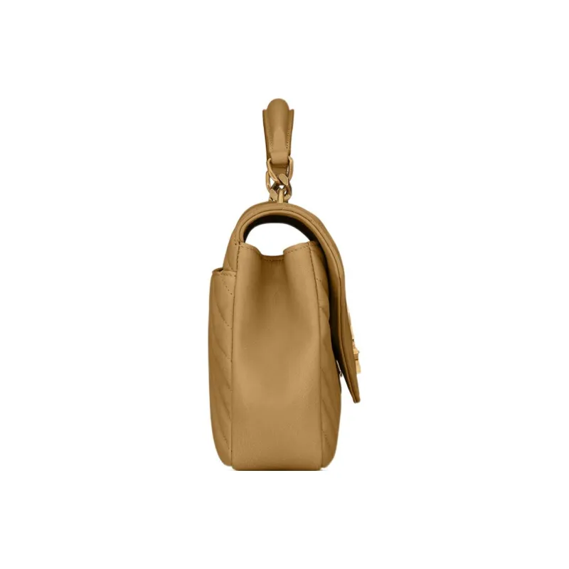 SAINT LAURENT College Lambskin Portable Crossbody Bag Shoulder Bag Medium Size Women's Golden Olive-4