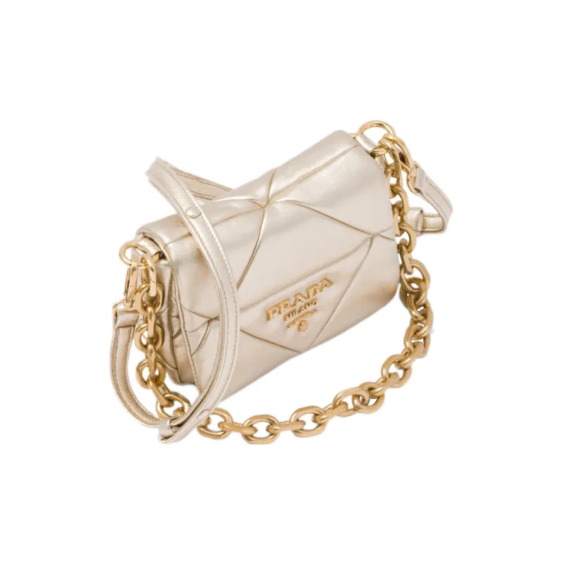 PRADA Nappa Leather Handbag Shoulder Bag Women's Light Gold-2