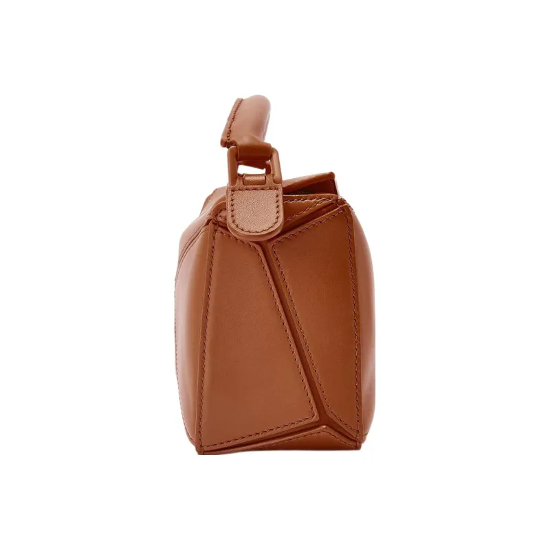 LOEWE Puzzle Satin Calfskin Handbag, Shoulder Bag, Crossbody Bag Mini Women's Brown-2