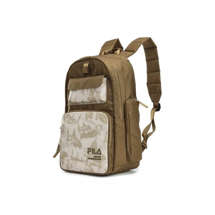 FILA Fabric Laptop Backpack Large Size Men's Soil Brown-1