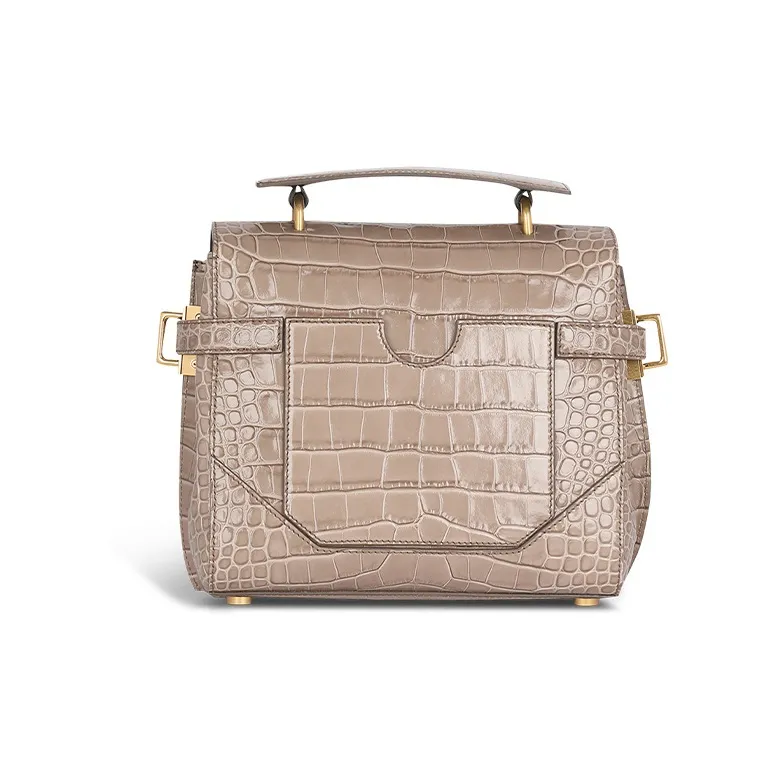 BALMAIN B-BUZZ Calfskin Shoulder Bag Women's Taupe-2