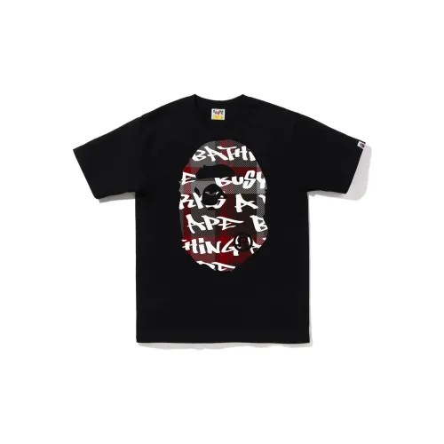 BAPE Graffiti Check Big Ape Head Tee 