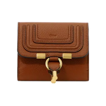 Chloe Marcie Soft Small Grain Calfskin Wallet Women's Brown