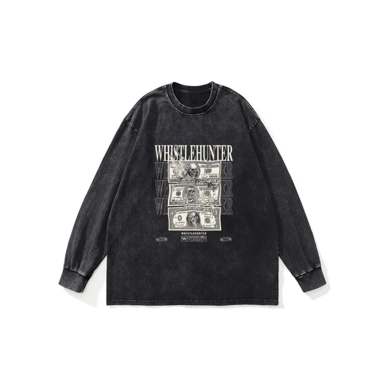 WHISTLEHUNTER Long Sleeved T Shirt Unisex Black-0