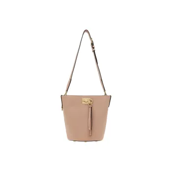 FERRAGAMO Studio Natural Grain Soft Calfskin Bucket Bag, Handbag, Shoulder Bag Women's