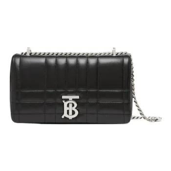 Burberry Quilted Leather Lola Bag Small Black/Silver tone