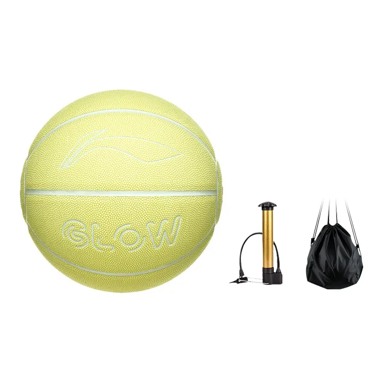 LiNing Badfive PU Basketball Yellow Size 7 Ball Glow in The Dark Training Unisex-11