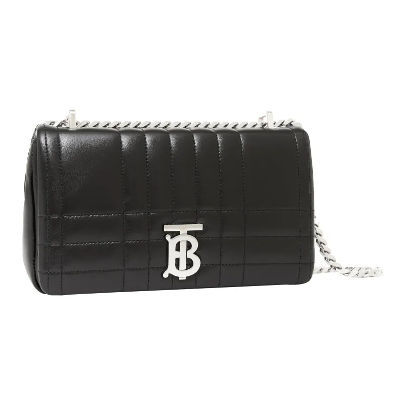 Burberry Quilted Leather Lola Bag Small Black/Silver tone-1