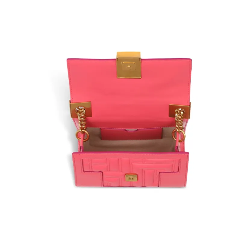 BALMAIN 1945 Quilting Lambskin Crossbody Bag Shoulder Bag Women's Pink-2