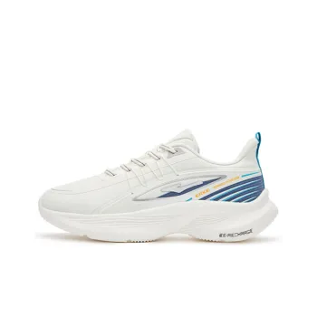 Erke Cushioning Anti Slip And Wear Resistant Low Top Running Shoes Men's White Blue Soft Cushioning