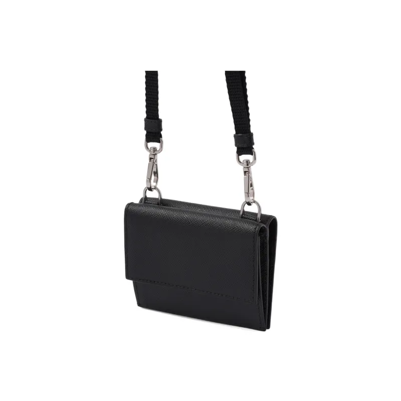 PRADA Saffiano Leather Card Holder Card Holder Men's Black-2