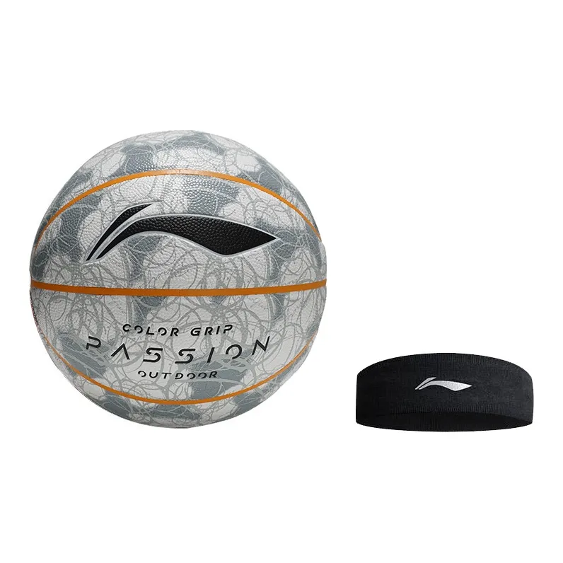 LiNing PU Basketball Gray Size 7 Training Match Unisex-19