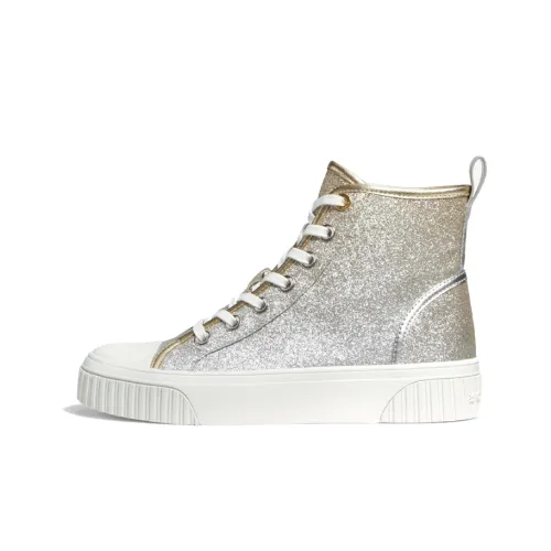 MICHAEL KORS Gertie High-Top Stylish Skateboarding Shoes Women's Gold