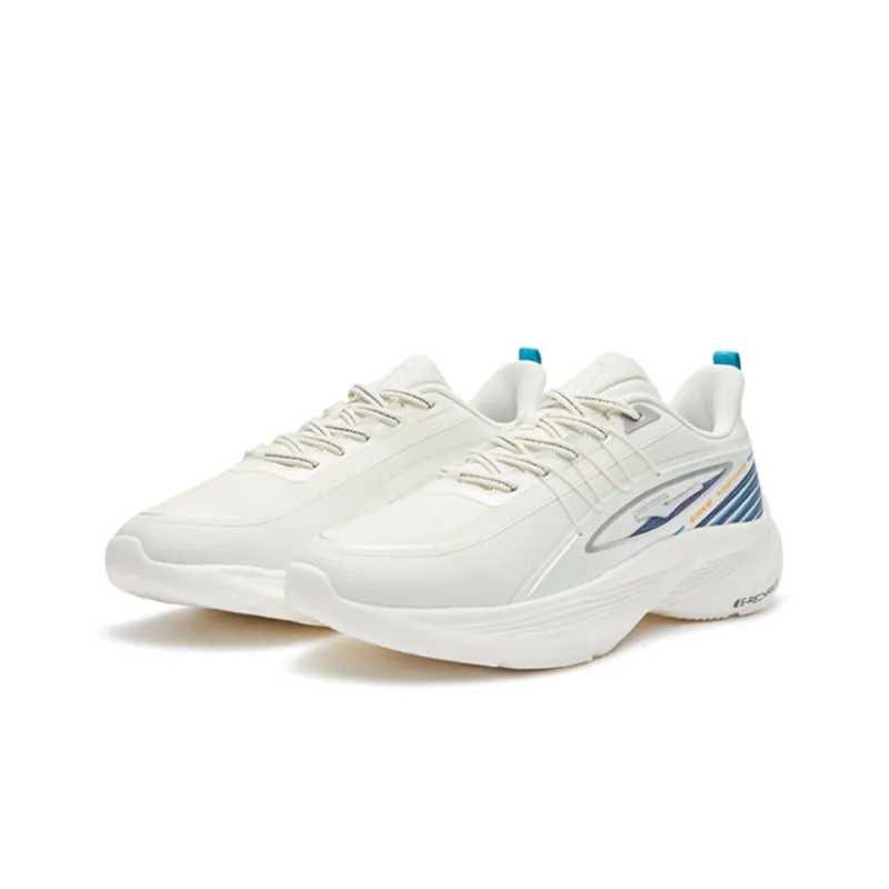 Erke Cushioning Anti-Slip And Wear-Resistant Low-Top Running Shoes Men's White Blue Soft Cushioning-1