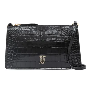 Burberry Calfskin Storage Bag Handbag Shoulder Bag Women's Black