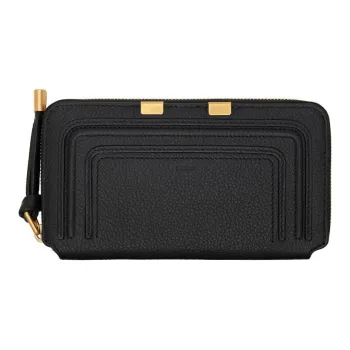 Chloe Marcie Cow Leather Clutches Wallets Women's Black