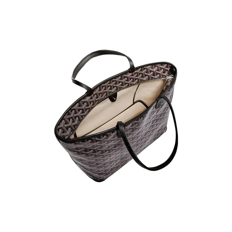 GOYARD Artois Canvas With Calfskin Tote Bag, Shopping Bag, Handbag Trumpets Women's Black-4