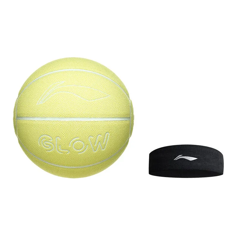 LiNing Badfive PU Basketball Yellow Size 7 Ball Glow in The Dark Training Unisex-14