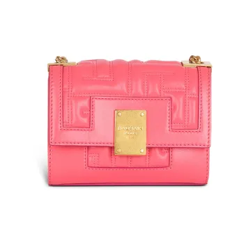 BALMAIN 1945 Quilting Lambskin Crossbody Bag Shoulder Bag Women's Pink