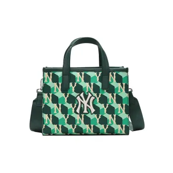 MLB Monogram Collection Artificial Leather Tote Bag Shopping Bag Handbag Mini Unisex Dark Green