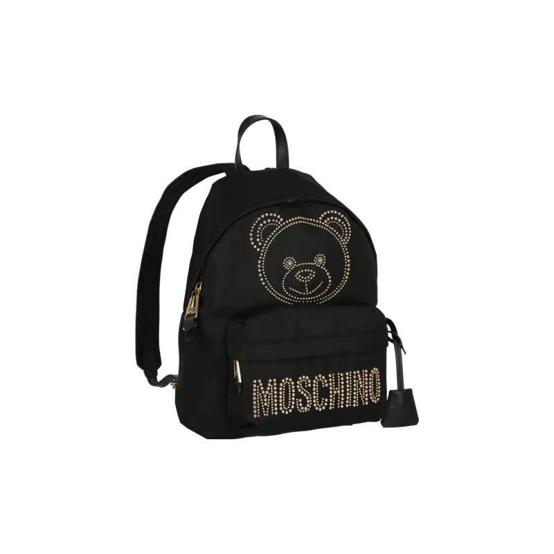 MOSCHINO Nylon Backpack Women's Black/Black Gold-1