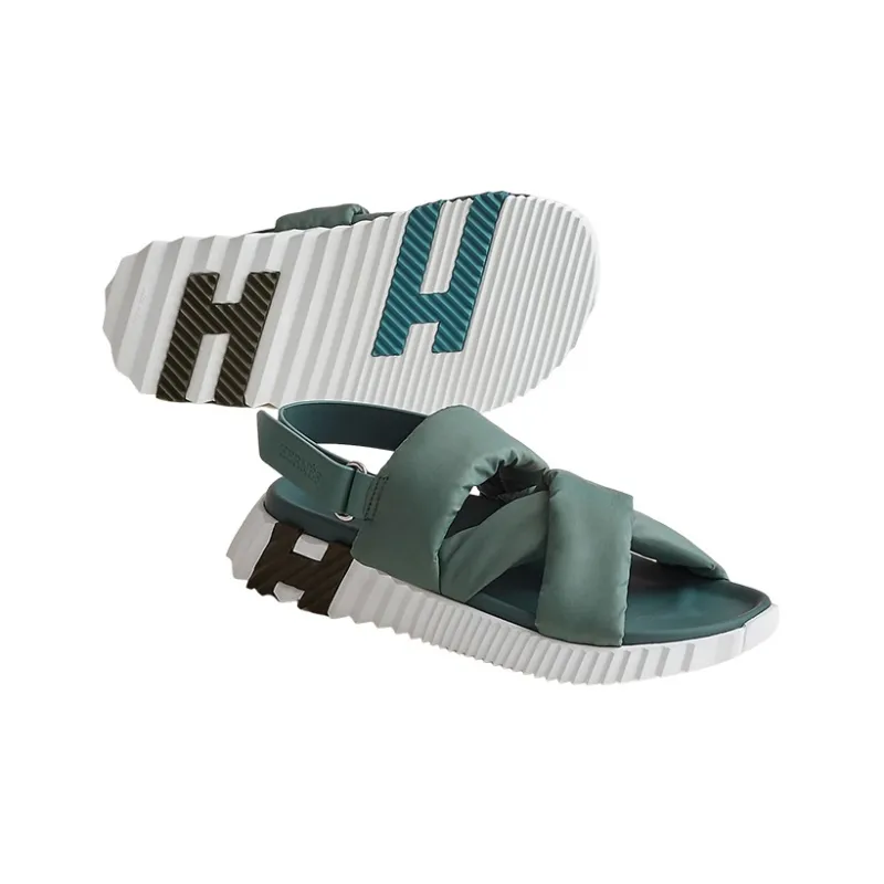 HERMES Electric Beach Sandals Women's Green-3