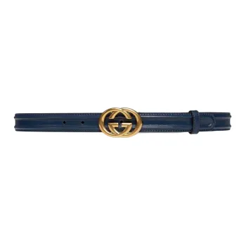 GUCCI Gold-Toned Accessories Interlocking Buckle Double G Buckle Smooth Buckle Leather Belts Women's Width: 2.5cm