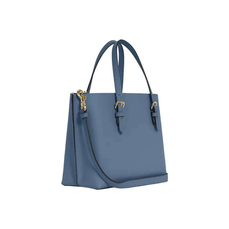 COACH Mollie Double Sided Leather Shoulder Bag, Crossbody Bag, Handbag Medium Size Women's Indigo-1