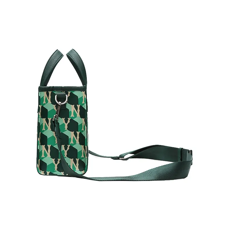 MLB Monogram Collection Artificial Leather Tote Bag Shopping Bag Handbag Mini Unisex Dark Green-2