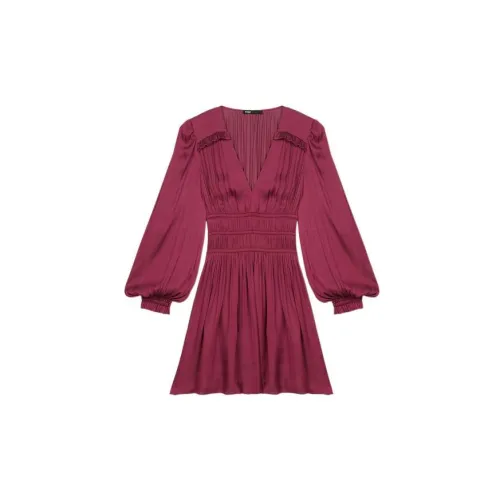 Maje Long-Sleeved Dresses Women's Deep Pink