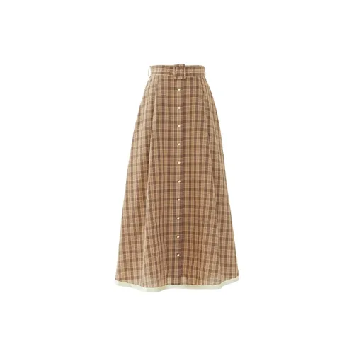 MARJORIE Casual Long Skirts Women's Coffee