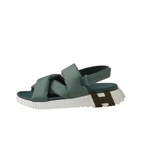 HERMES Electric Beach Sandals Women's Green