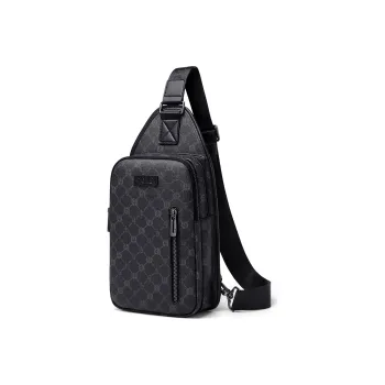 GOLF Pvc Dad Cell Phone One Shoulder Crossbody Fanny Pack Sling Bag Small Size Men's Gray & Black