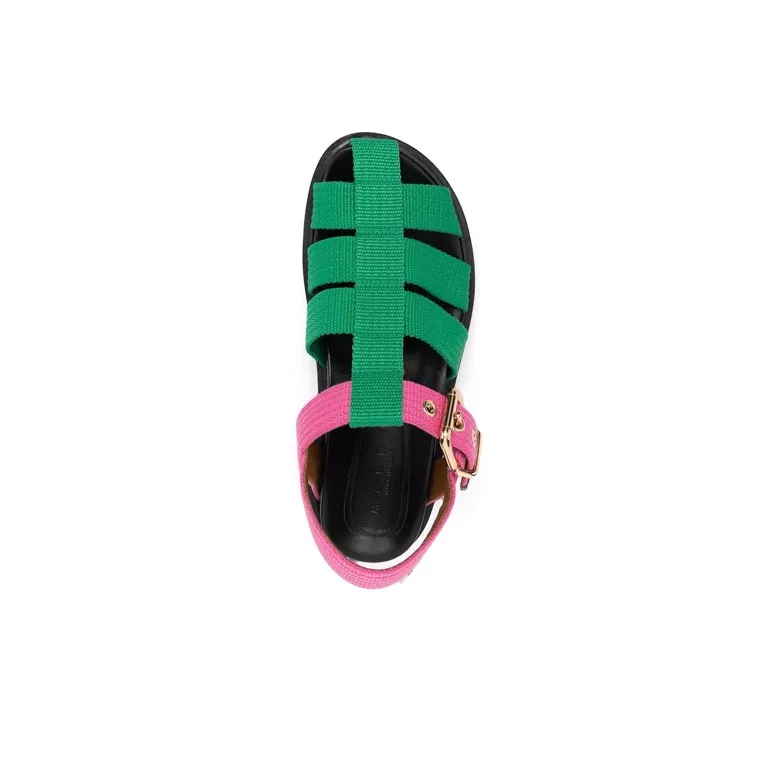 MARNI Stylish Sandals Women's Green Pink-4