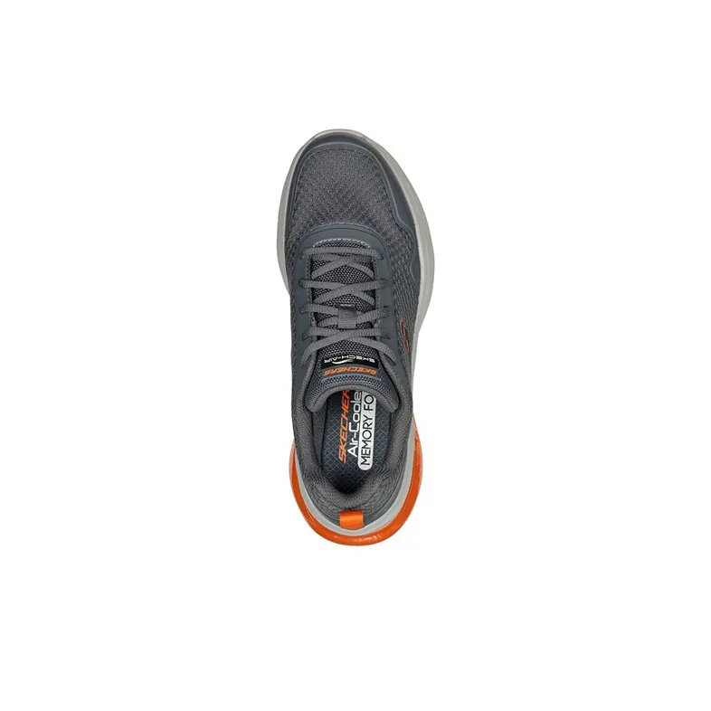 Skechers Air Cushioning Cushioning Anti-Slip And Wear-Resistant Low-Top Casual Shoes Men's Orange Blue-3