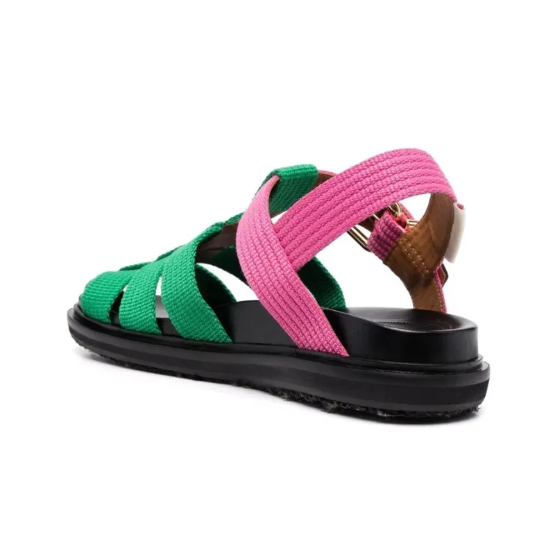 MARNI Stylish Sandals Women's Green Pink-3