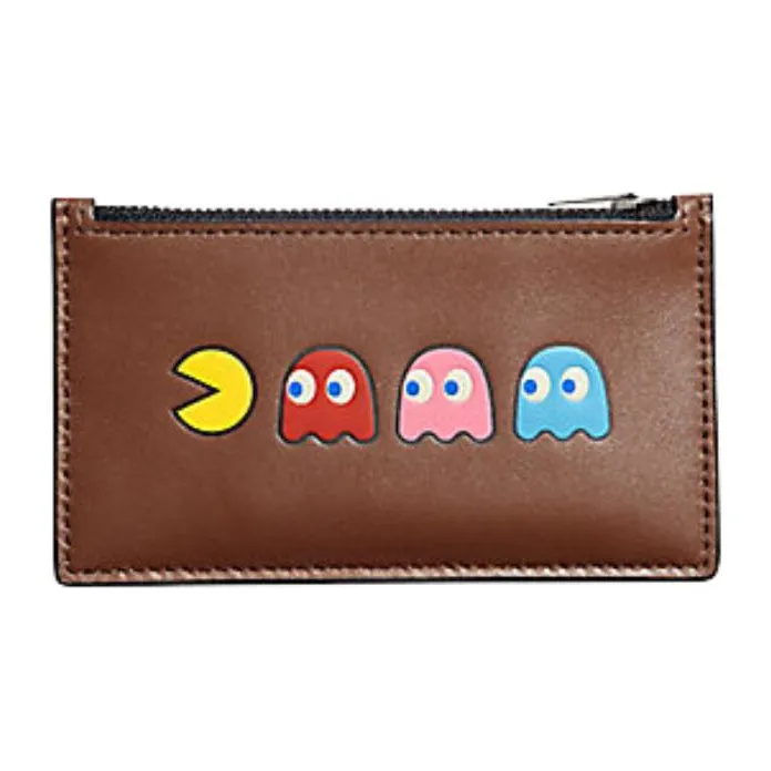 COACH Card Case Delicate Calfskin Coin Purses Card Holders Men's Brown-0