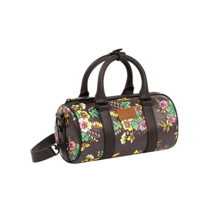 KENZO Canvas Shoulder Bag Crossbody Bag Handbag Mini Women's Black-0