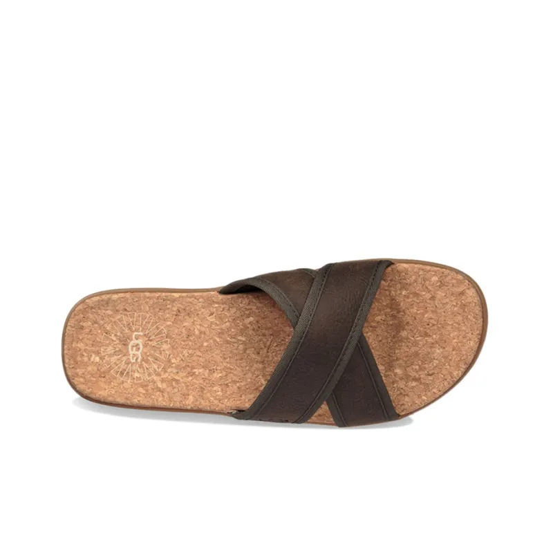 UGG Seaside Slide Cross Slippers Men's Brown-4