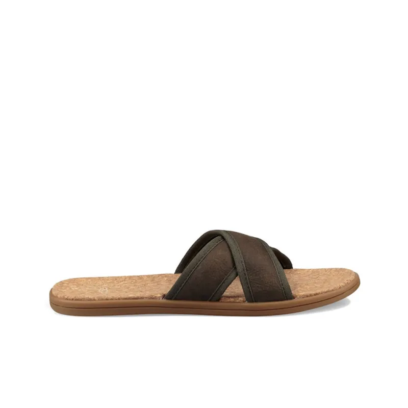 UGG Seaside Slide Cross Slippers Men's Brown-1
