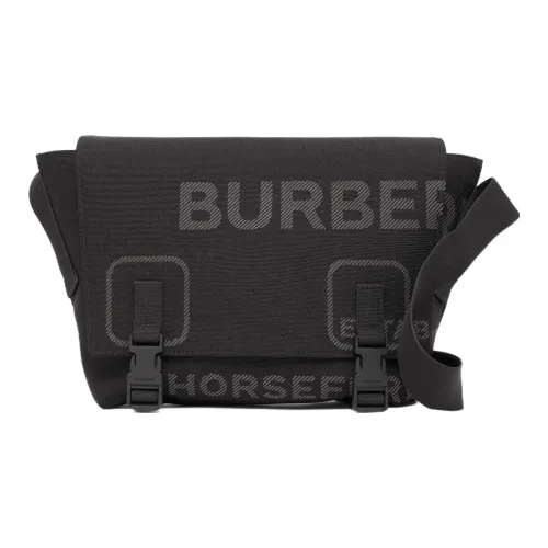 Burberry Horseferry Leather Messenger Bag Shoulder Bag Crossbody Bag Small Size Men's Black