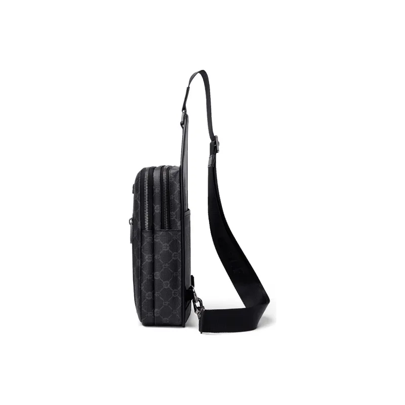 GOLF Pvc Father Dad Cell Phone One Shoulder Crossbody Fanny Pack Sling Bag Trumpets Men's Gray & Black-4